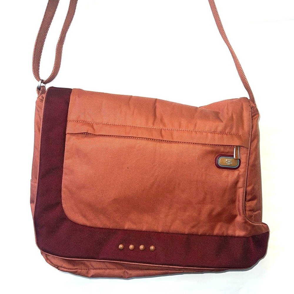 Tumi T-Tech Messenger Bag Orange Blue EUC